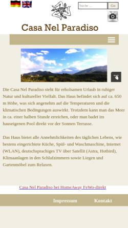 Vorschau der mobilen Webseite www.sizilien-paradies.de, Casa Nel Paradiso