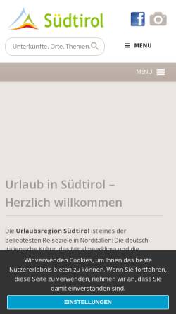 Vorschau der mobilen Webseite www.urlaub-suedtirol.it, Urlaub Südtirol