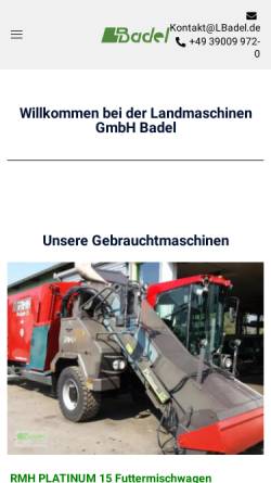 Vorschau der mobilen Webseite www.lbadel.de, Landmaschinen GmbH Badel
