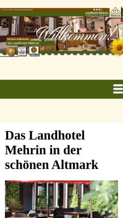 Vorschau der mobilen Webseite www.landhotel-mehrin.de, Landhotel Mehrin