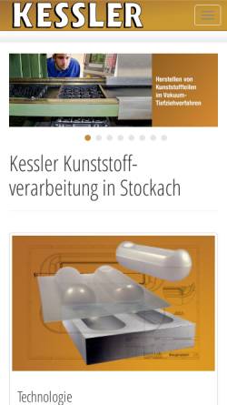 Vorschau der mobilen Webseite www.kessler-stockach.de, Kessler Kunststoffverarbeitung
