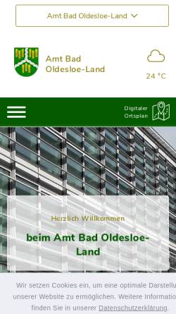 Vorschau der mobilen Webseite www.amt-bad-oldesloe-land.de, Amt Bad Oldesloe-Land