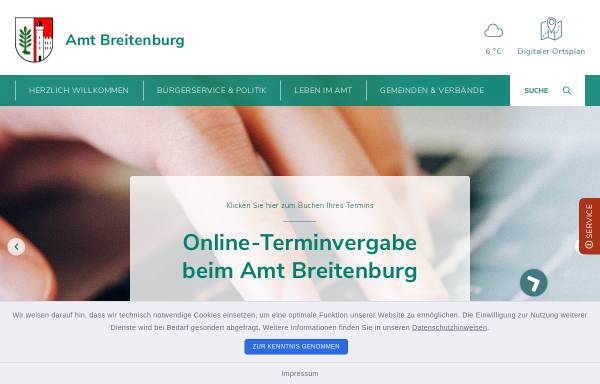 Vorschau von www.amt-breitenburg.de, Amt Breitenburg
