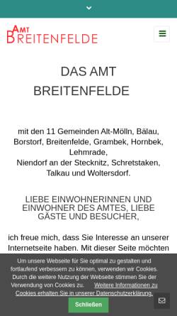 Vorschau der mobilen Webseite amt-breitenfelde.de, Amt Breitenfelde