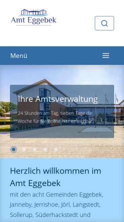 Vorschau der mobilen Webseite www.amteggebek.de, Amt Eggebek