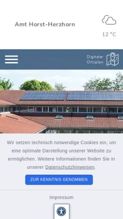 Vorschau der mobilen Webseite www.amt-horst-herzhorn.de, Amt Horst-Herzhorn