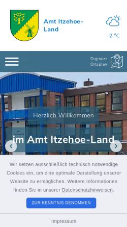 Vorschau der mobilen Webseite www.amt-itzehoe-land.de, Amt Itzehoe-Land
