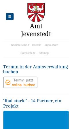 Vorschau der mobilen Webseite www.amt-jevenstedt.de, Amt Jevenstedt