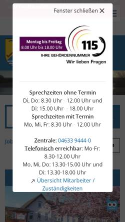 Vorschau der mobilen Webseite www.amt-mittelangeln.de, Amt Mittelangeln