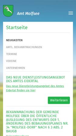 Vorschau der mobilen Webseite www.molfsee.de, Amt Molfsee