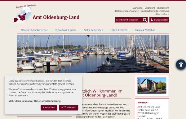 Vorschau von www.amt-oldenburg-land.de, Amt Oldenburg-Land