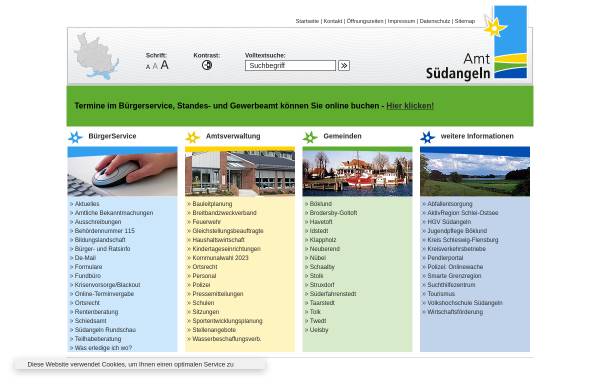 Vorschau von www.amt-suedangeln.de, Amt Südangeln