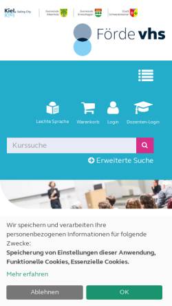 Vorschau der mobilen Webseite www.vhs-kiel.de, Volkshochschule Kiel