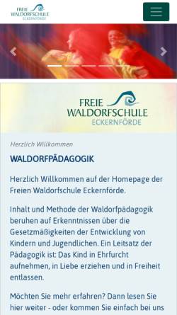 Vorschau der mobilen Webseite www.waldorf-eckernfoerde.de, Freie Waldorfschule Eckernförde