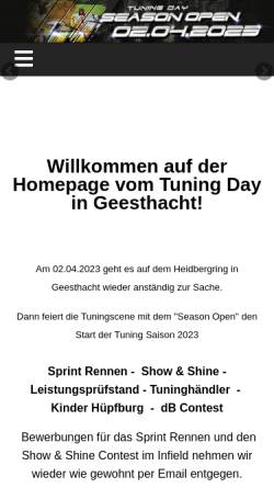 Vorschau der mobilen Webseite www.tuningday-geesthacht.de, Tuning Day