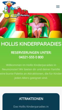 Vorschau der mobilen Webseite www.holliskinderparadies.de, Hollis Kinderparadies