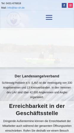 Vorschau der mobilen Webseite www.lsfv-sh.de, Landessportfischerverband Schleswig-Holstein e.V.