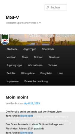Vorschau der mobilen Webseite www.meldorfer-sportfischer-verein.de, Meldorfer Sportfischer Verein e.V.