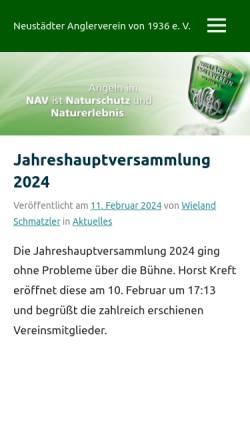 Vorschau der mobilen Webseite www.nav1936.de, Neustädter Anglerverein von 1936 e.V.