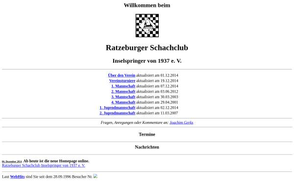 Vorschau von www.joachimgerks.de, Ratzeburger Schachclub Inselspringer von 1937 e. V.