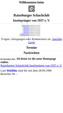 Vorschau der mobilen Webseite www.joachimgerks.de, Ratzeburger Schachclub Inselspringer von 1937 e. V.