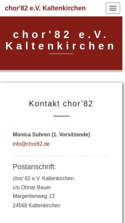 Vorschau der mobilen Webseite chor82.de, Chor '82 Kaltenkirchen