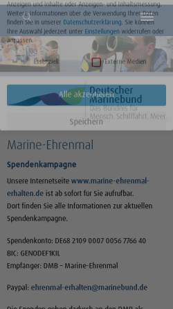 Vorschau der mobilen Webseite deutscher-marinebund.de, DMB - Ehrenmal