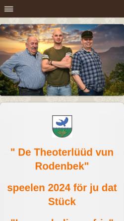 Vorschau der mobilen Webseite www.theoder-rodenbek.de, De Theoterlüüd vun Rodenbek