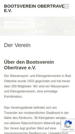 Vorschau der mobilen Webseite www.bootsvereinobertrave.de, Bootsverein Obertrave e.V.