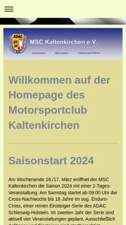 Vorschau der mobilen Webseite www.msckaltenkirchen.de, Motorsport-Club Kaltenkirchen e.V.