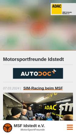 Vorschau der mobilen Webseite www.msf-idstedt.de, Motorsportfreunde Idstedt