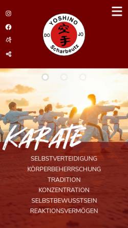 Vorschau der mobilen Webseite yoshino-karate.de, Yoshino-Dojo Scharbeutz e.V.