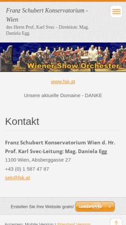 Vorschau der mobilen Webseite fsk-an-der-sfu.webnode.com, Franz Schubert Konservatorium