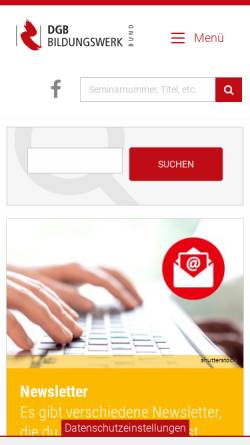 Vorschau der mobilen Webseite www.forum-politische-bildung.de, DGB Bildungszentrum Hattingen