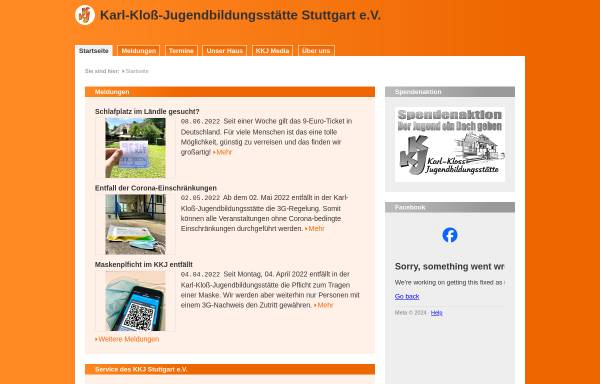 Vorschau von www.kkj-stuttgart.de, Karl-Kloß-Jugendbildungsstätte Stuttgart e.V.