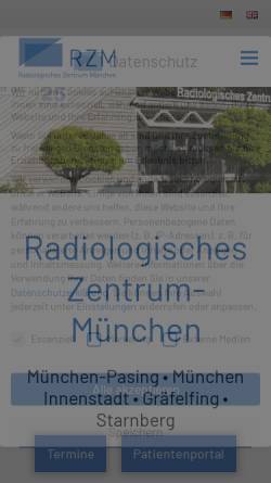 Vorschau der mobilen Webseite rzm.de, RZM Radiologisches Zentrum München-Pasing