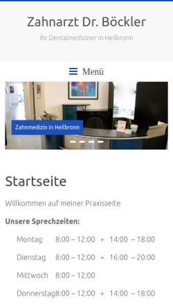 Vorschau der mobilen Webseite www.zahnarzt-dr-boeckler.de, Dr. med. dent. Alexander Böckler