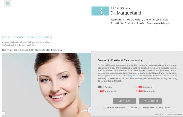 Vorschau von www.dr.marquetand.de, Praxisklinik und Privatklinik Dr. Marquetand
