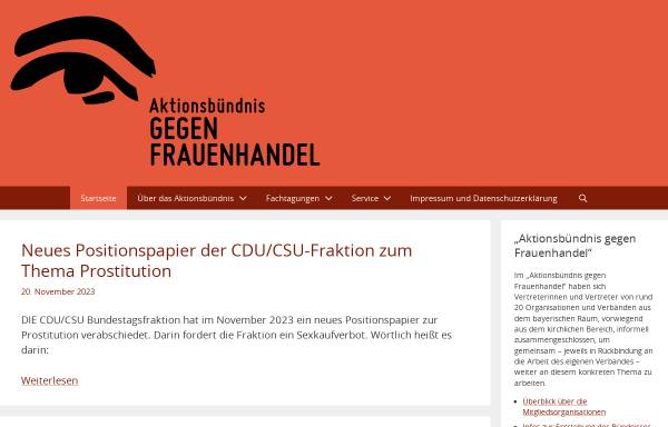 Vorschau von www.gegen-frauenhandel.de, Aktionsbündnis Gegen Frauenhandel