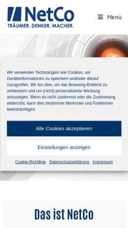Vorschau der mobilen Webseite www.netco.de, NetCo Professional Services GmbH