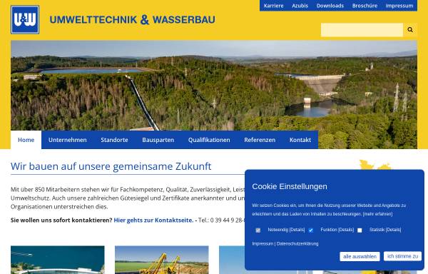 Vorschau von www.umwelttechnik-wasserbau.de, Umwelttechnik und Wasserbau GmbH