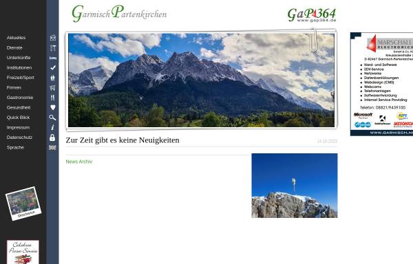 Vorschau von www.gapinfo.de, Garmisch-Partenkirchen Informationen & Dienste