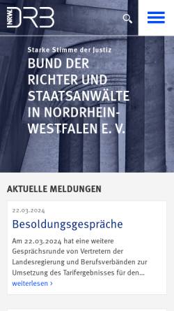 Vorschau der mobilen Webseite www.drb-nrw.de, Deutscher Richterbund (DRB), Landesverband Nordrhein-Westfalen