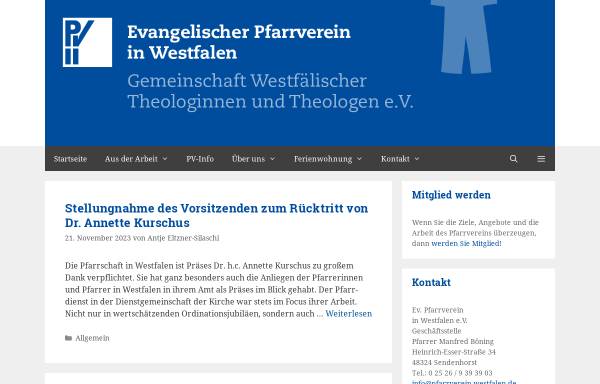 Evangelischer Pfarrverein - Gemeinschaft Westfälischer Theologinnen und Theologen e.V.