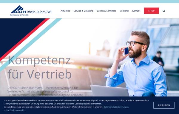 Vorschau von www.rhein-ruhr.cdh.de, Wirtschaftsverband für Handelsvermittlung und Vertrieb Rhein-Ruhr (CDH) e.V.