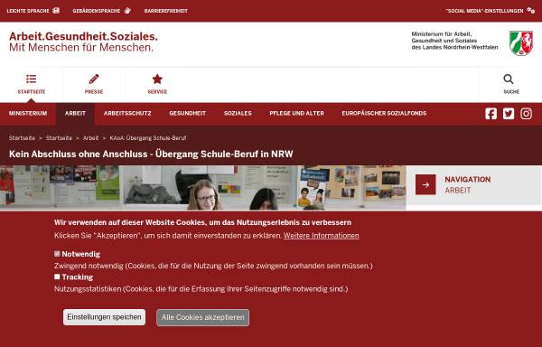 Vorschau von www.jaau.nrw.de, JAAU - Portal für Jugend, Arbeit und Ausbildung in NRW