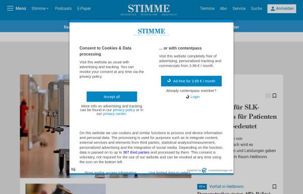 Vorschau von www.stimme.de, Stimme.de