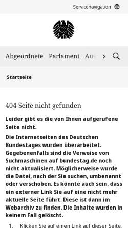 Vorschau der mobilen Webseite www.bundestag.de, Petitionsausschuss des Deutschen Bundestages