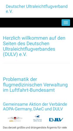 Vorschau der mobilen Webseite www.dulv.de, DULV