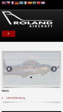 Vorschau der mobilen Webseite www.roland-aircraft.de, Roland Aircraft, Inh. Roland Hauke